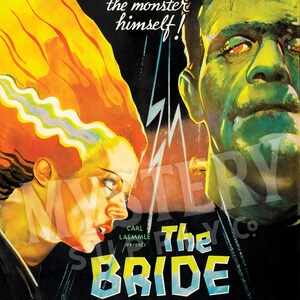 The Bride of Frankenstein 1935 Vintage Horror Monster Movie Poster ...