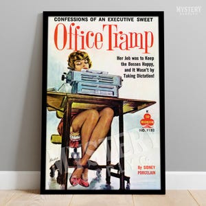 Office Tramp - Vintage Pulp Paperback Cover / Wall Decor Art Print / Retro Pulp Art / Kitsch Wall Art #195