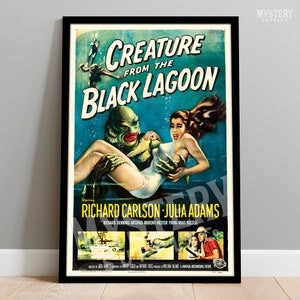 Creature from the Black Lagoon 1954 Vintage Horror Monster Movie Poster / Wall Decor Art Print / Halloween Decor / Horror Decor #50