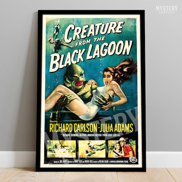 Creature from the Black Lagoon 1954 Vintage Horror Monster Movie Poster / Wall Decor Art Print / Halloween Decor / Horror Decor #50
