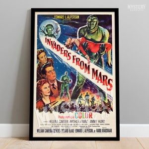 Invaders From Mars 1953 Vintage Science Fiction Martian Alien UFO Movie Poster / Wall Decor Art Print #128