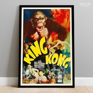 King Kong 1933 Vintage Horror Gorilla Monster Movie Poster / Horror Decor / Wall Decor Art Print #194