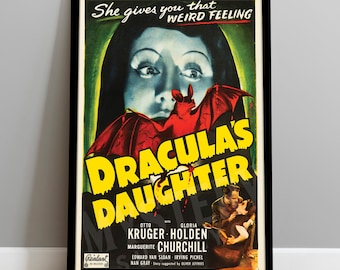 Dracula's Daughter 1949 Vintage Horror Vampire Bat Monster Movie Poster / Wall Decor Art Print