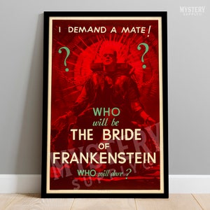 The Bride of Frankenstein 1935 Vintage Horror Monster Teaser Movie Poster / Wall Decor Art Print #114