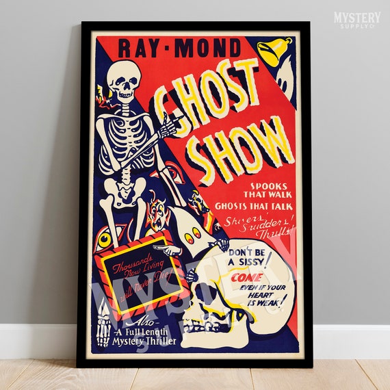 Ray-Mond Ghost Show 1940s Vintage Ghost Skeleton Skull Monster Devil Horror Poster / Wall Decor Art Print