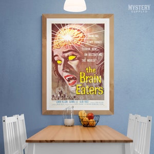 The Brain Eaters 1958 vintage horror science fiction fangs movie poster reproduction from Mystery Supply Co. @mysterysupplyco