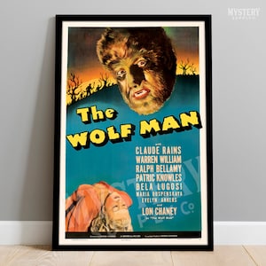 The Wolf Man 1941 Vintage Horror Werewolf Monster Movie Poster / Wall Decor Art Print / Horror Decor / Halloween Decor #37