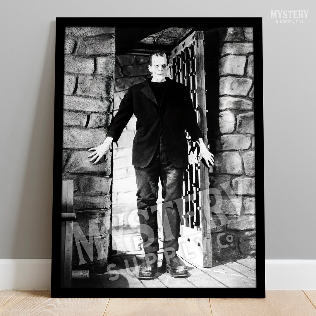 Frankenstein 1931 Vintage Horror Movie Cell Door Monster Photo Poster ...
