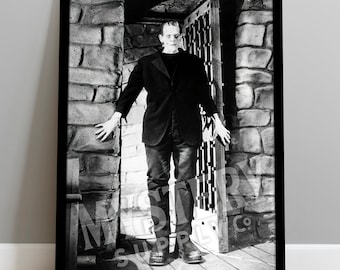 Frankenstein 1931 Vintage Horror Movie Cell Door Monster Photo Poster / Wall Decor Art Print (Black & White)