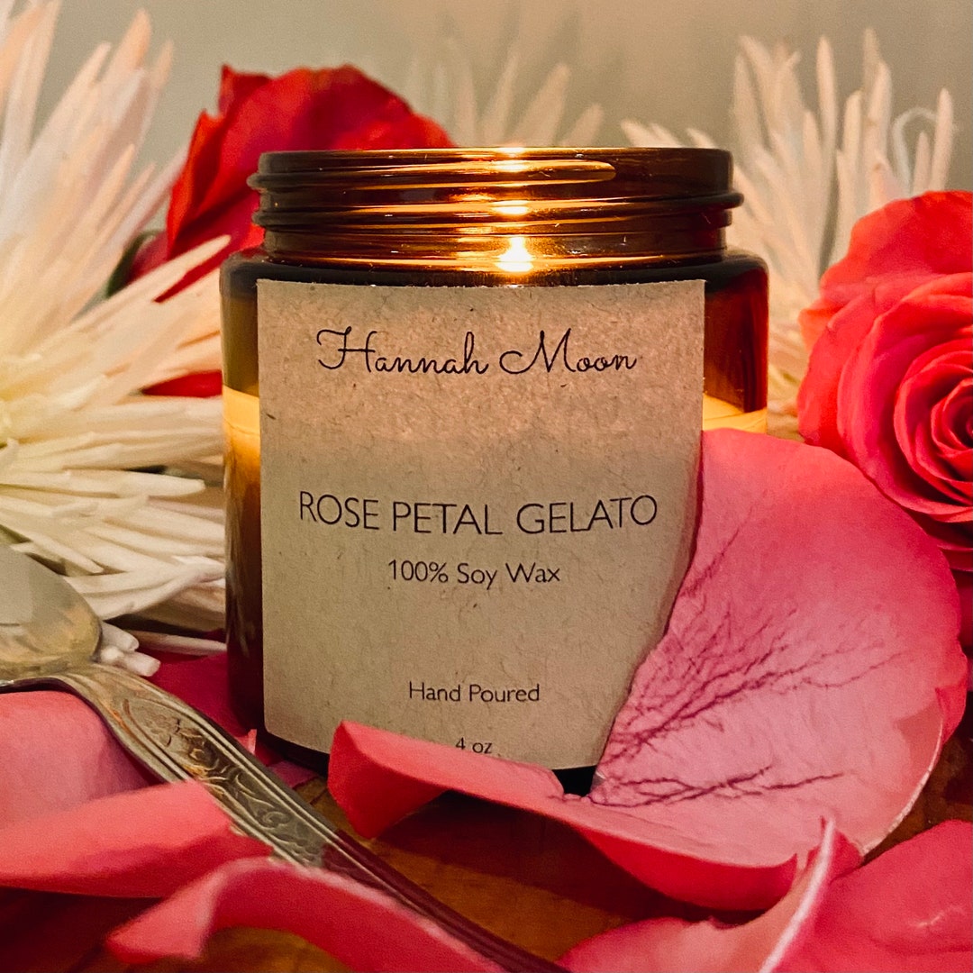 Rose Petal Gelato Soy Candle Etsy