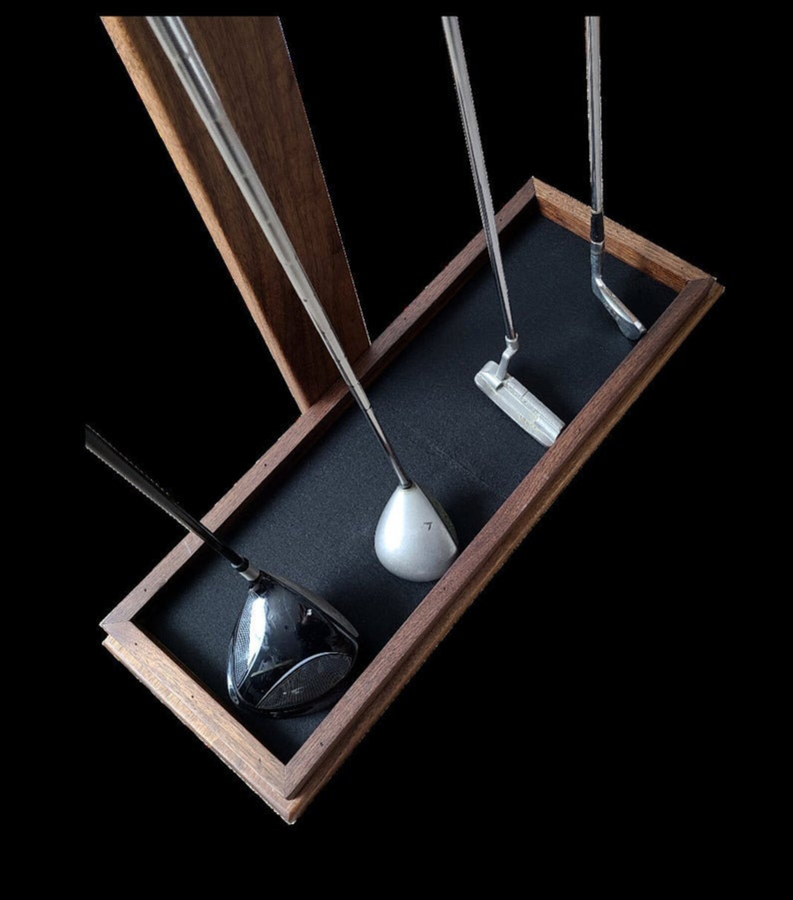 Wood Golf Club Display Floor Stand 4 Clubs Side by Side Etsy