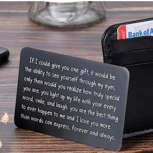 Presente de dia dos namorados para namorado, cartão de carteira personalizado – presente romântico sentimental para ele, ela, esposa, marido, dia dos namorados, aniversário