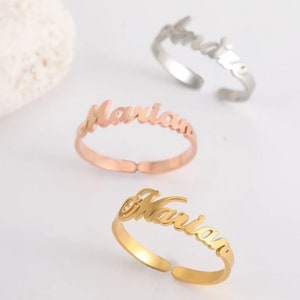 Custom Name Ring, Personalized Gift for Her, Gold Name Jewelry, Silver Name Ring, Christmas Gift, Gift for Mom - Grandma Gifts