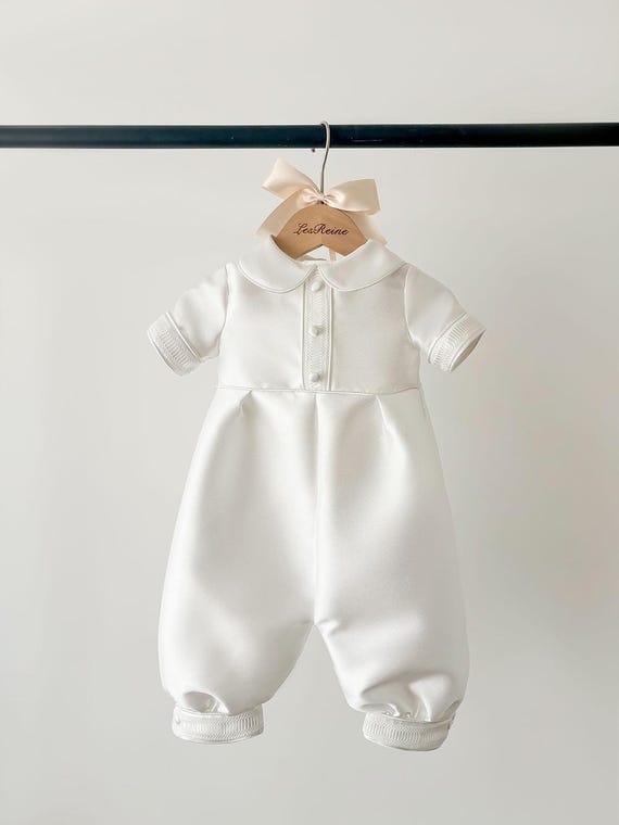 Mikado Boys Christening Gown Baptism Outfit Romper Cape Newborn Baby Gift Heirloom Gown