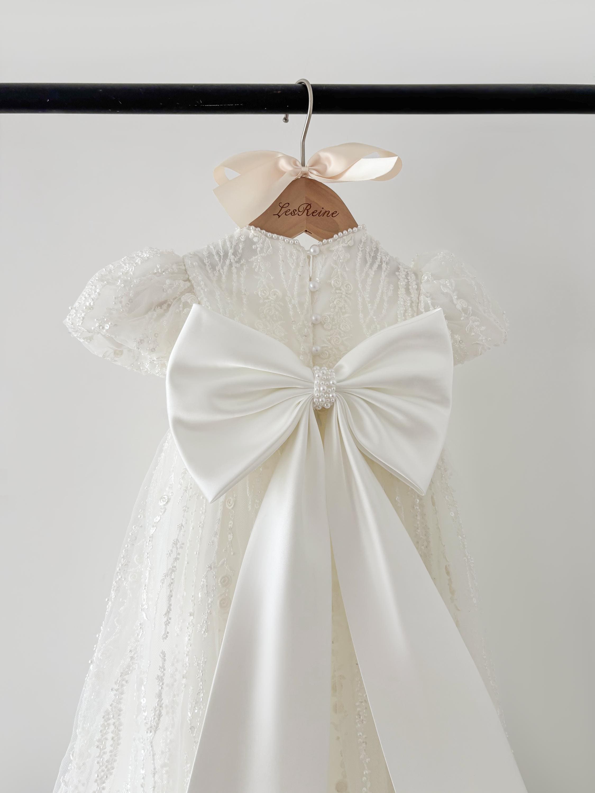 Beaded Pearl Lace Christening Dress Long Christening Gown Baptism Dress Christening Outfit Blessing Dress Baby Girl Heirloom Dress Beaded Pearl Lace Christening Dress Long Christening Gown Baptism Dress Christening Outfit Blessing Dress Baby Girl Heirloom Dress
