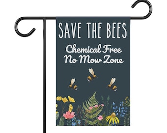 Pollinator garden flag sign, pollinator sign, Do Not Spray Garden Sign, native plant sign, save the bees pollinator sign pesticide free sign