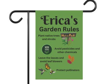 Personalized garden sign, Custom Native plant pollinator sign, protect pollinators sign flag, native plant garden sign, pesticide free sign