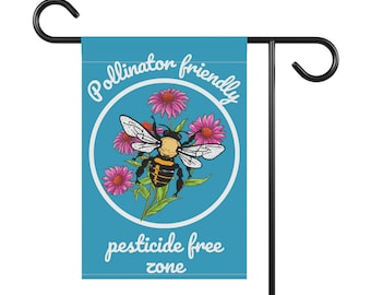 Native plant pollinator garden sign, Native plant sign flag, native plant garden flag, save the bees pollinator sign, pesticide free sign