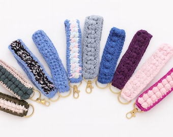 Handmade Crochet Keychain Wristlet | Boho Bag Charm | Handmade Key Fob for Keys & Bags