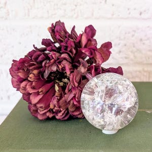 Vintage Man-Made Crackle Sphere, Clear Crackle Sphere