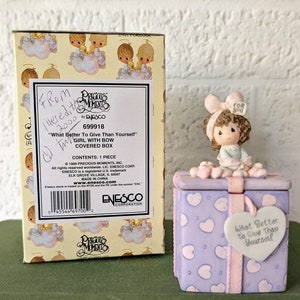 Vintage Precious Moments Porcelain Box Figurine | “What Better Gift to Give Than Yourself&quot; | In Original Box