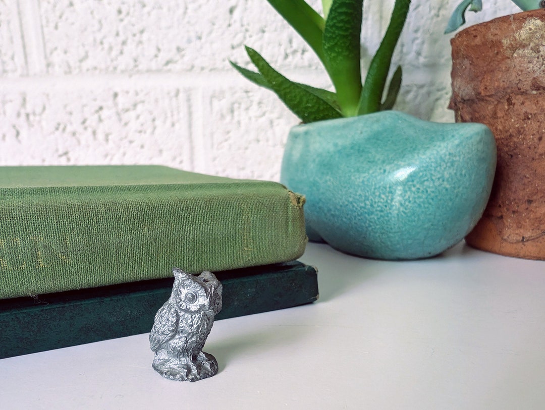 Tiny Vintage Spoontiques Pewter Owl Figurine | 0.75" Tall - Etsy