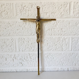 Vintage Brass Crucifix, Wall Art | INRI | Jesus Wall Art