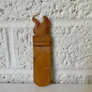 Vintage Hand Carved Wooden Bookmark