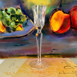 bougeoir conique en cristal vintage | Bougeoir en verre taillé