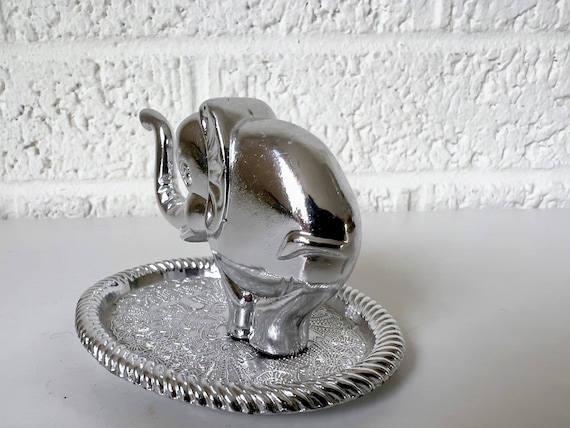 Vintage Elephant Ring Holder | Silver Toned Ring … - image 6