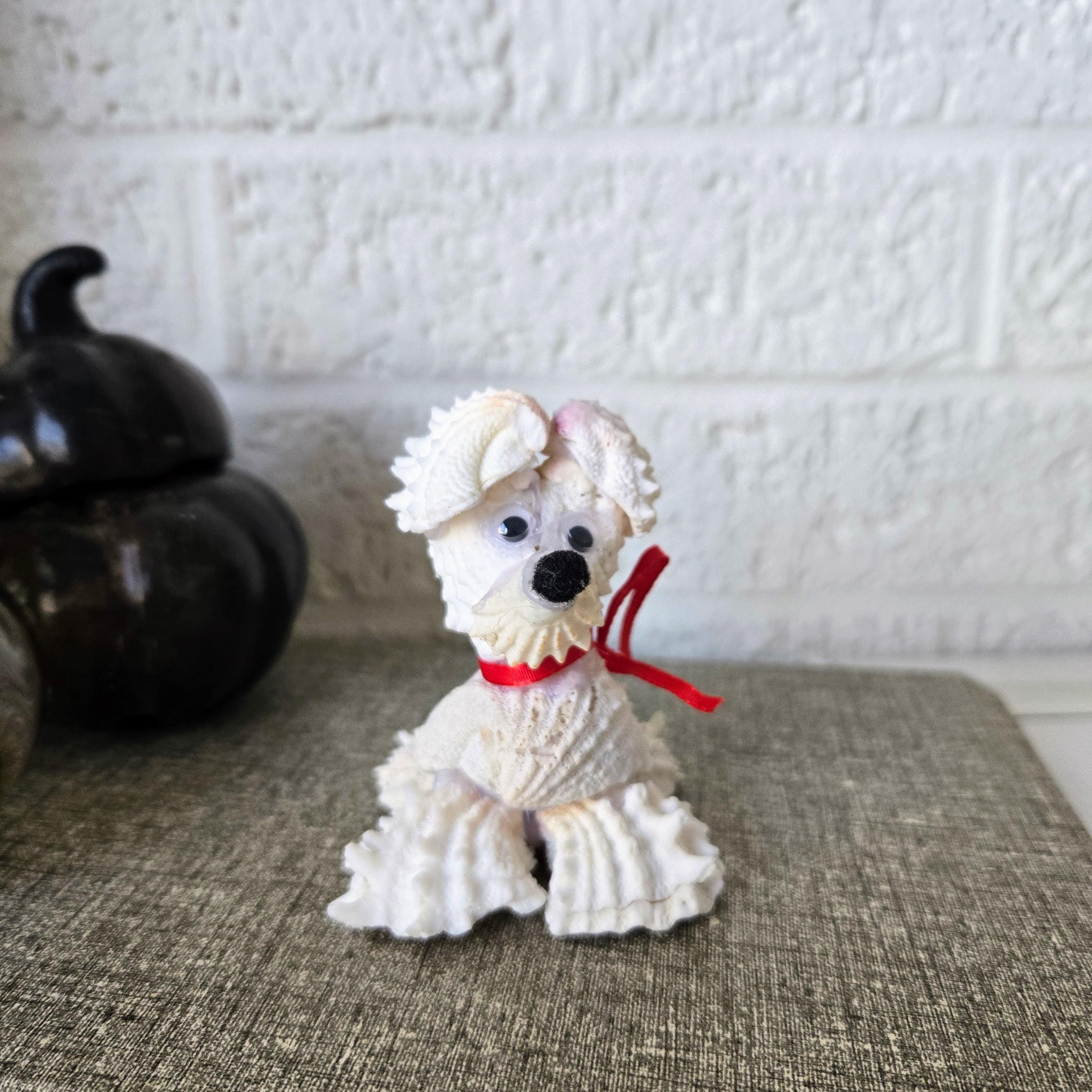 Vintage Seashell Dog Figurine | Natural Genuine Seashells | Puppy - Etsy
