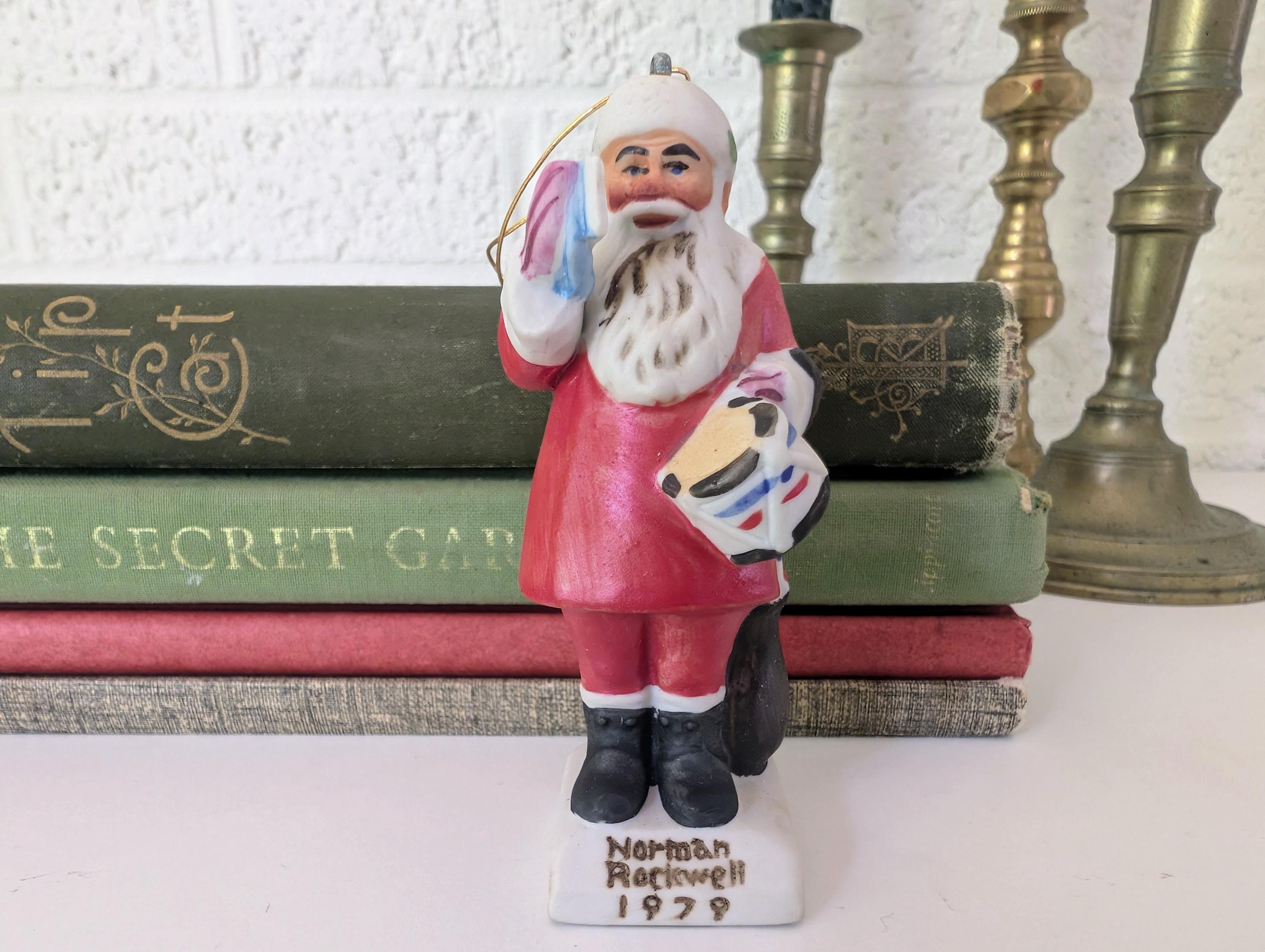 Vintage 1979 Norman Rockwell Christmas Ornament | Santa | Drum for