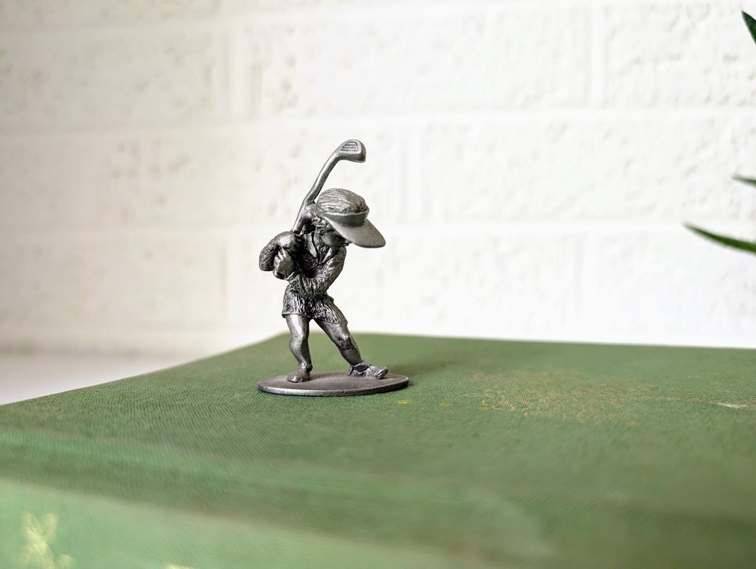 Vintage Spoontiques Pewter Figurine | Woman Golfing - Etsy