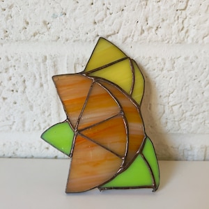 Vintage Stained Glass Night Light Cover (WITHOUT the light) | Citrus | Orange and Lemon | Candle Decoration