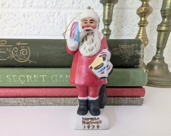 Vintage 1979 Norman Rockwell Christmas Ornament | Santa | Drum For Tommy | Dave Grossman | Original Box