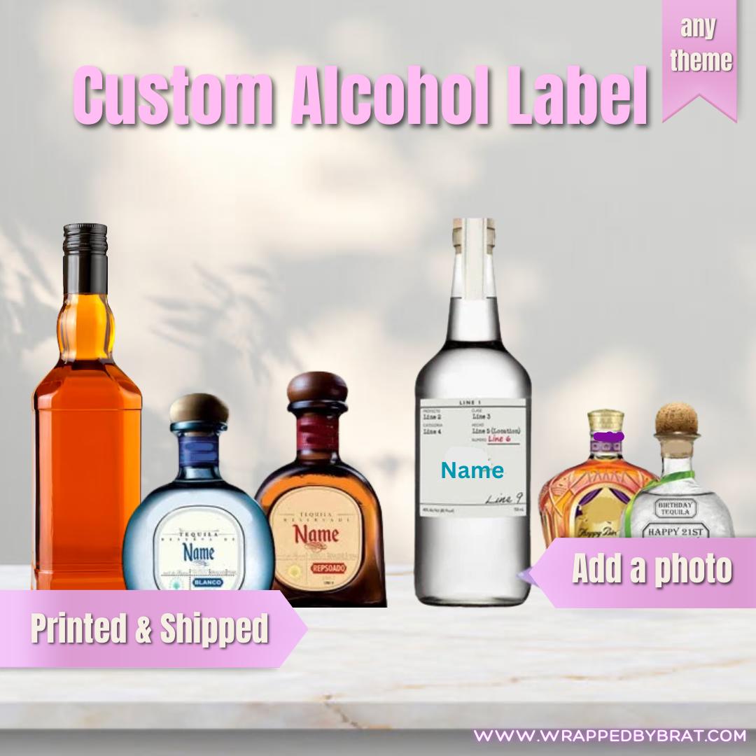 Custom Alcohol Label - PRINTED & SHIPPED - Etsy