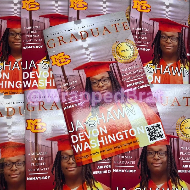 Graduation Lettering Magazine Custom Graduation Magazines - PRINTED & SHIPPED - Etsy