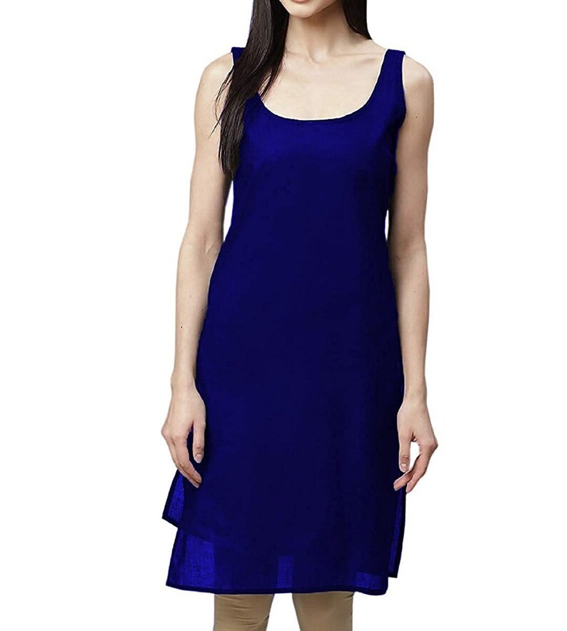 Royal Blue Cotton Rich Camisole Slip for Women Long Kurti Etsy