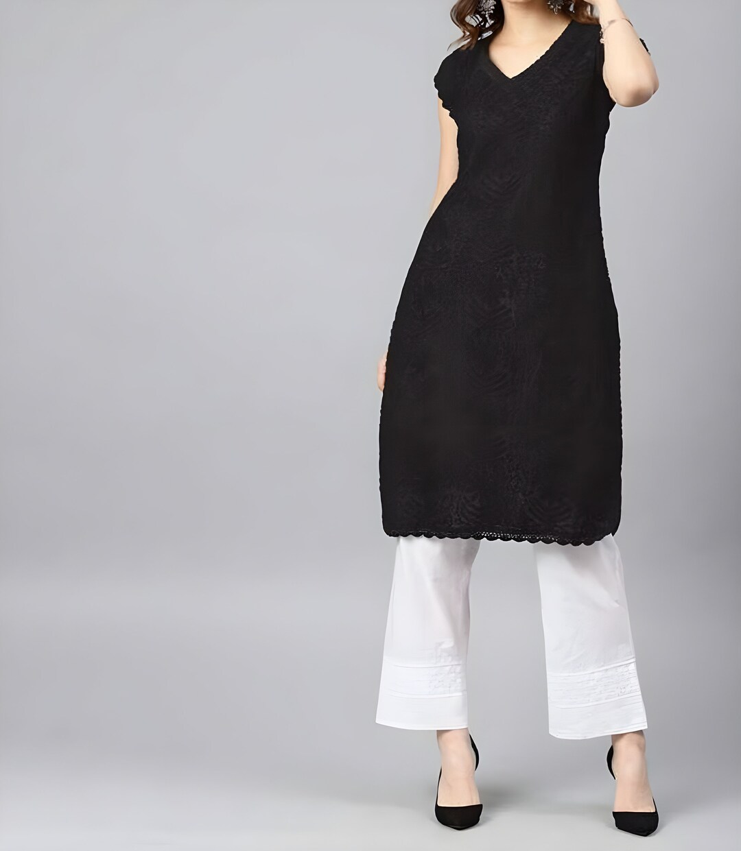Short Sleeve Kurti for Women Black Kurti for Girls Etsy