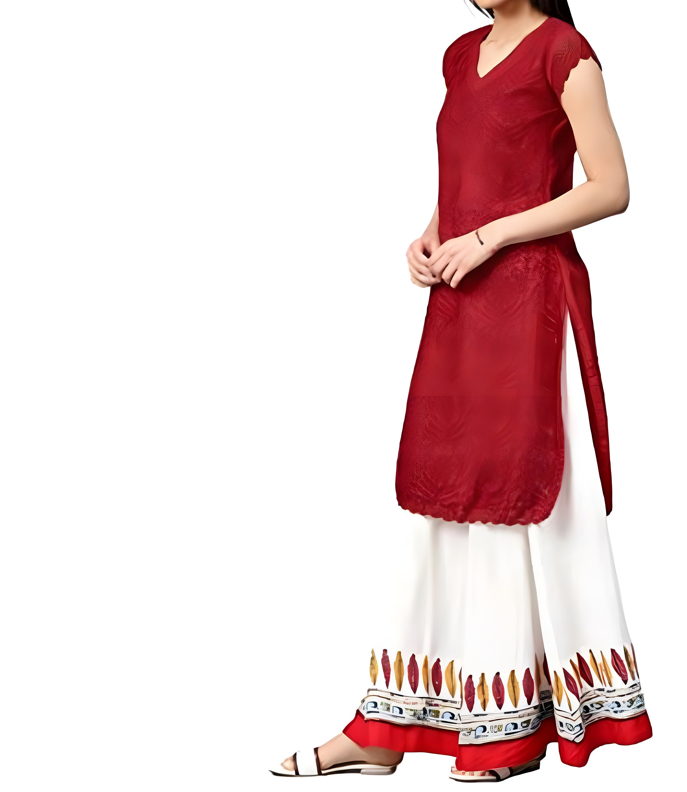 Casual, Party Wear Red and Maroon color Poly Silk fabric Salwar Kameez :  1884112