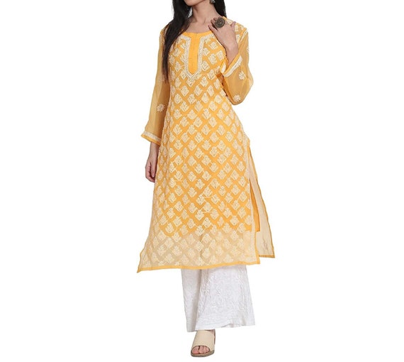 Buy Plus Size Yellow Printed Cotton Straight Kurta With Skirt & Dupatta  Online at Rs.1367 | Libas