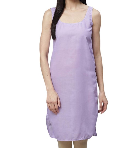 Cotton Underdress for Chikankari Kurti, Women's Inner Slip, Ladies' Cotton  Camisole, Gift for Her, Free Shipping Light Purple Innerwear 