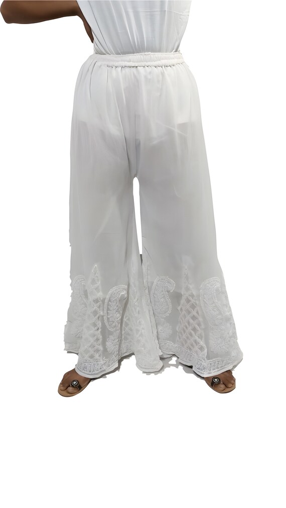 Osmara Chikankari Rayon Straight Afghani Pants - House of Chikankari