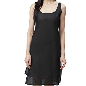 Women's Cotton Long Camisole for Kurti, Suit Slips For Women, Black Color Women Inner Wear, Black Cotton Slip Dress, Slip Under Dress Gifts