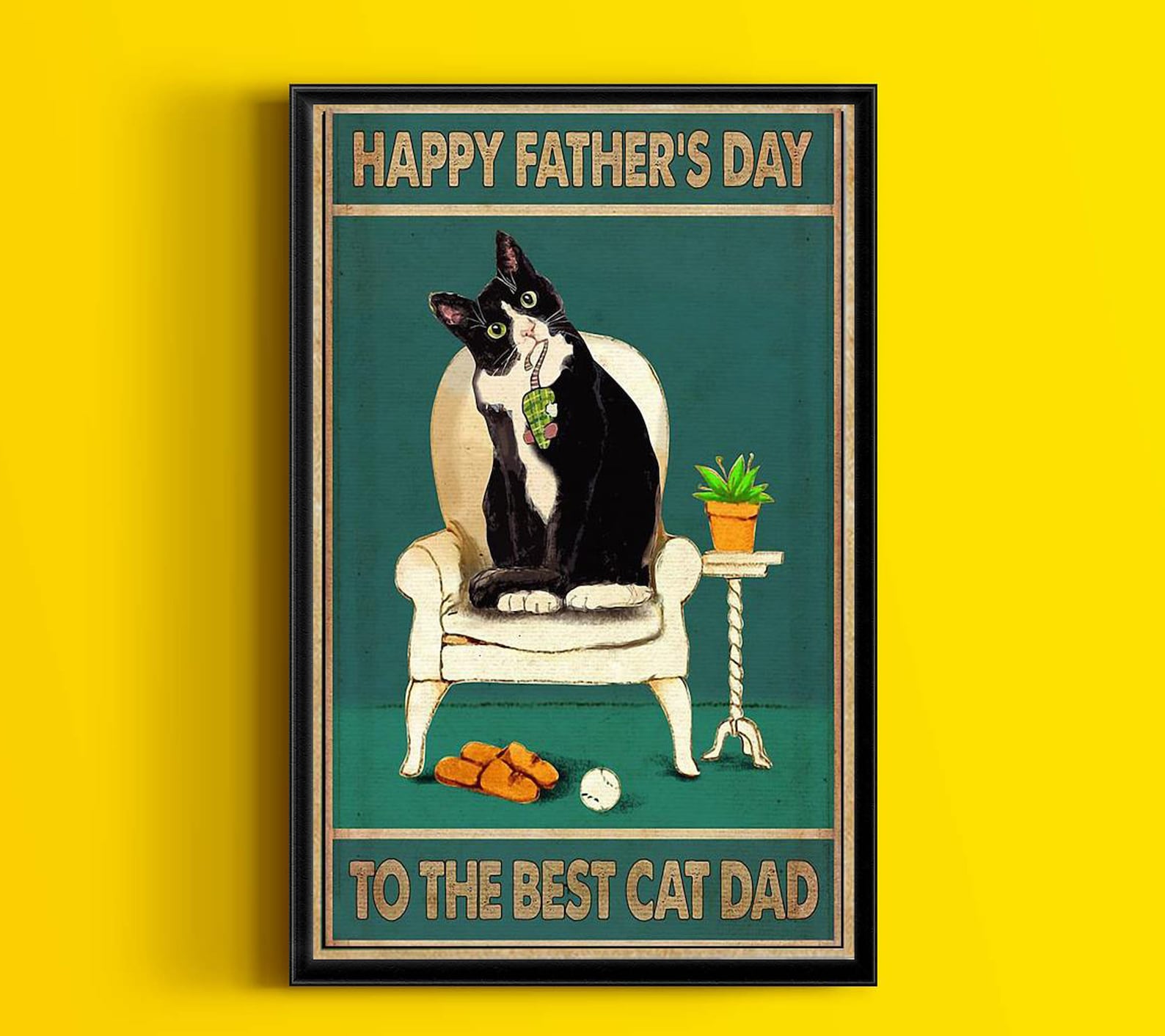 Happy Fathers day to the best cat dad poster Etsy