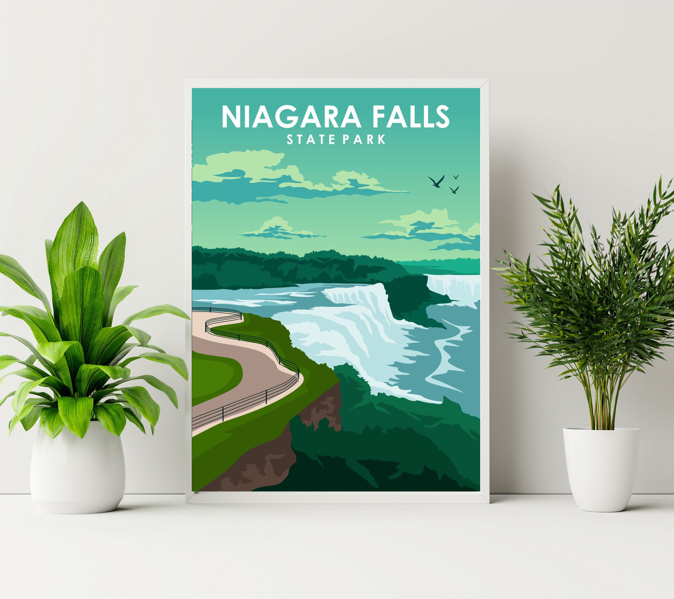 niagara falls travel poster