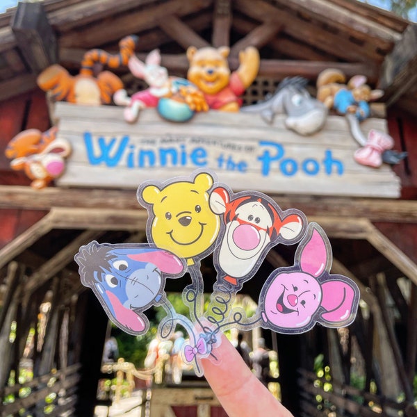 Winnie the Pooh and friends stickers | Pooh balloon Sticker | Eeyore sticker | Piglet sticker | Tigger sticker | gifts for Disney lover |