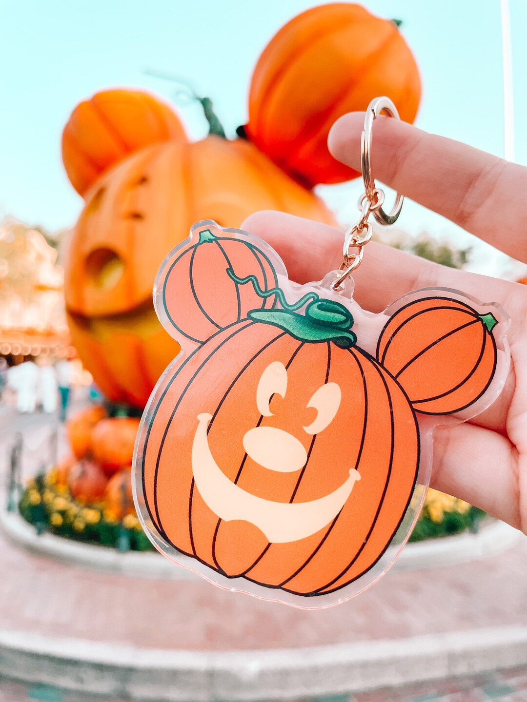 Mickey Pumpkin Keychain Disney Keychain Mickey Bag Charm Etsy