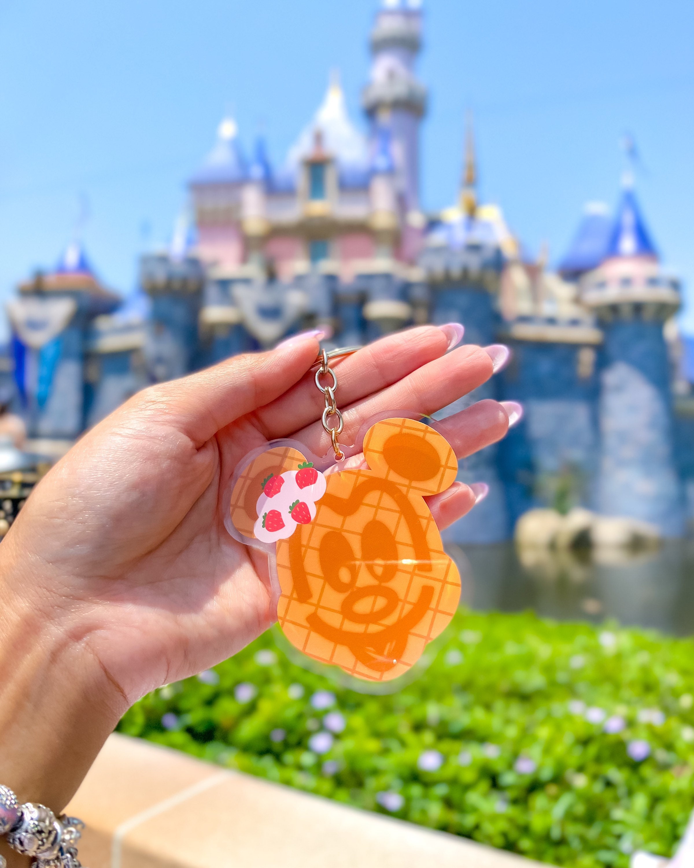 Mickey Waffle Keychain Disney Keychain Mickey Bag Charm Etsy