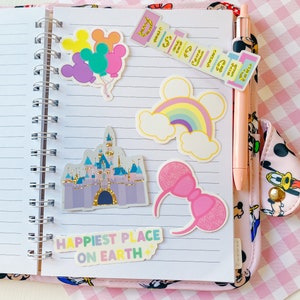Disneyland sticker bundle  | minnie ears sticker | castle sticker | mickey balloons sticker | happiest place on earth sticker | Disney sign